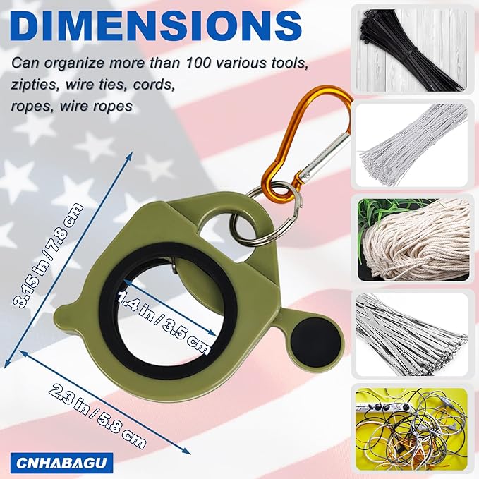 Zip Tie Holder Organizer Cable Tie Organizer Holder for Tool Belt Strong Efficient Solution for Electrician Zip Ties Holder Reusable Portable Safety(Green, 4 Pack)