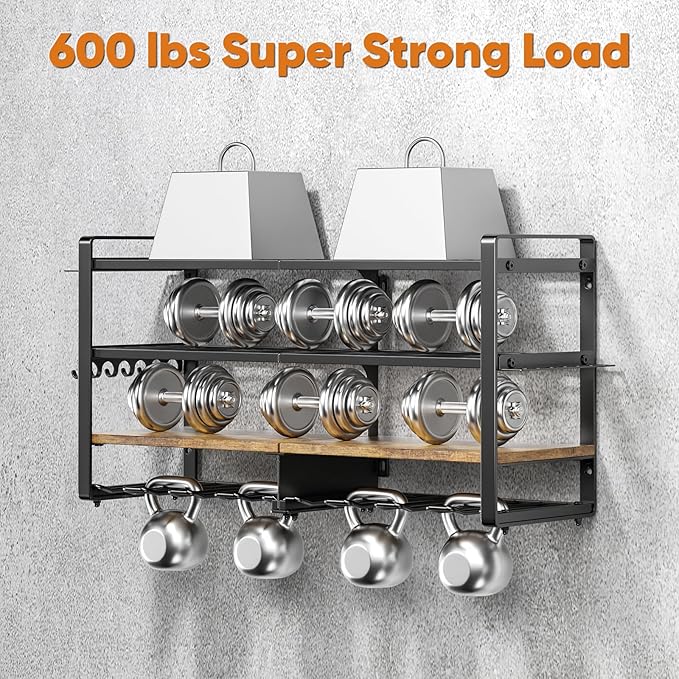 Large Power Tool Organizer with 8 Outlet Charging Station, Loads 600lbs, 4 Layer Heavy Duty Utility Rack Holds 8 Cordless Drills, Wall Mount Tool Battery Garage Storage Shelf, Gift for Men