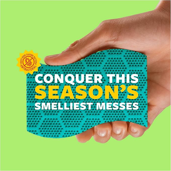 Scotch-Brite Odor Resist Heavy Duty Scrub Sponge, Dishwasher-Safe Kitchen sponges for Serious Scrubbing, Multipurpose Dish Sponge for Stuck-On Messes, 6 Scrubbing Sponges (Pack of 2)