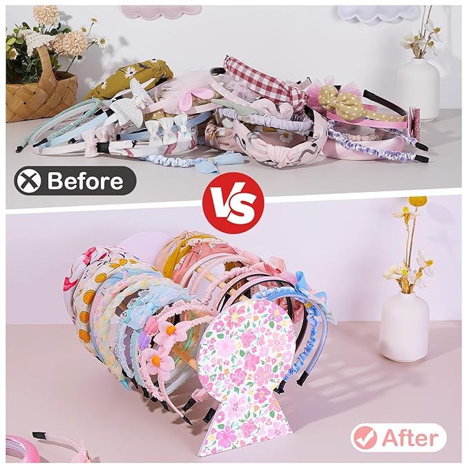 Basumee Headband Holder Hair Accessories Headbands Organizer for Girls Headband Display Hairband Storage Organizer Room Decor for Girls
