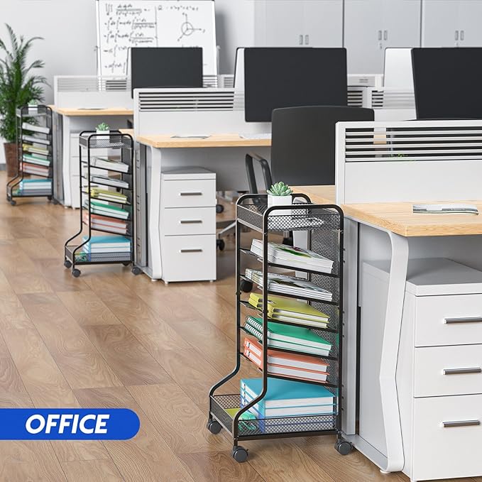 samstar Rolling File Cart,Under Desk Organizer, File Organizer beside Desk, Binder Paper Letter Storage with Wheels,for Office Supplies & Classroom Organization
