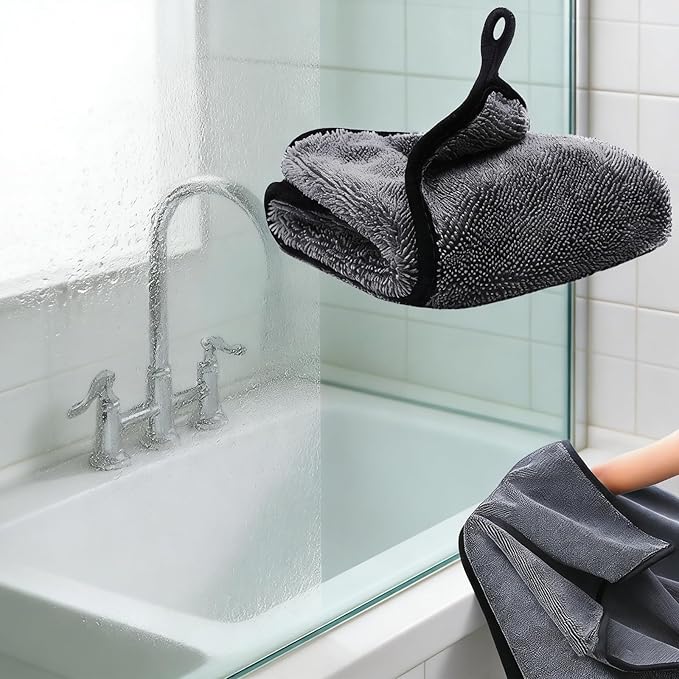 Shiny Bath Wipes Shower Cleaning Cloth, Super Absorbent Bath Towels, Shower Doors Drying Towels, Streak Free Glass Window Car Mirror Microfiber Cleaning Cloths (1, 16"X24")