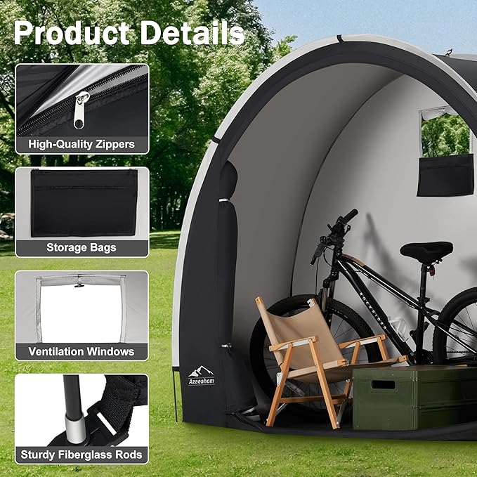 Bike Storage Shed Tent, Waterproof Outdoor Storage Shed for Bicycle, Easy Setup, Portable Storage Tent for Motorcycle,Garden Tools,Lawn Mower