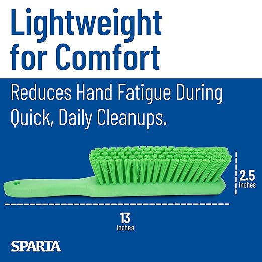 SPARTA Handheld Soft Counter Brush 8 Inch Bristle Span, Multi-Use Dust Brush with 5 Inch Handle for Tables, Countertops, and Delicate Surfaces, Polyester, Lime