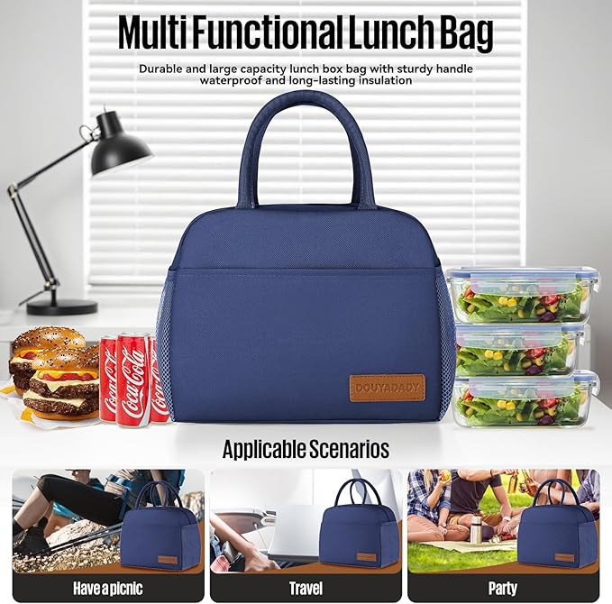 Lunch Bag Women/Men Lunch Box Women/Men (Dark blue)