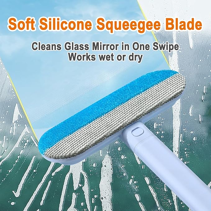 Window Screen Cleaning Brush Kit, Household Wet & Dry Cleaning Tool for Window Screens, Tracks and Frames, Includes Crevice Brush, Corner Brush, Microfiber Cloth and Hooks