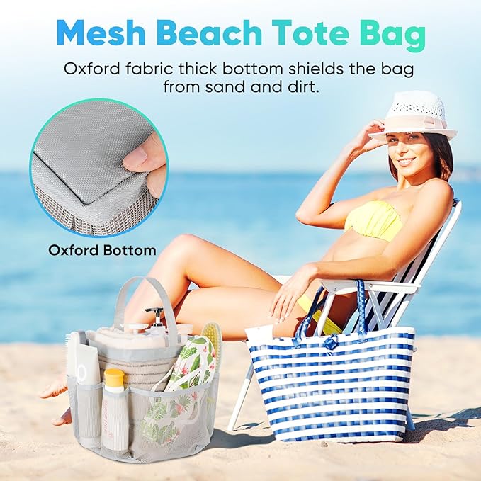 EUDELE Mesh Shower Caddy Portable for College Dorm Room Essentials,Shower Caddy Dorm with 8-Pocket Large Capacity for Beach,Swimming,Gym,Travel essentials