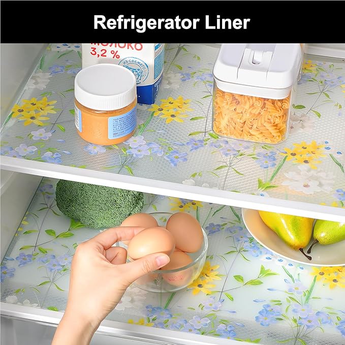 Cooyes Shelf Liner – Premium Non-Adhesive Cabinet & Drawer Liner for Kitchen – Waterproof Shelf Paper with Modern Pattern – Durable EVA Cabinet Mat – Easy to Cut （24" W x 240" L）