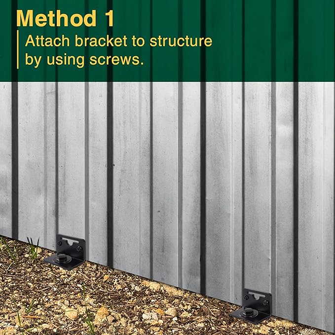 VASGOR 24” Mobile Home Anchors - Ground Anchor Screw in with Brackets and Adapter for Drill - Earth Anchors - Storage Shed and Swing Anchor Kits