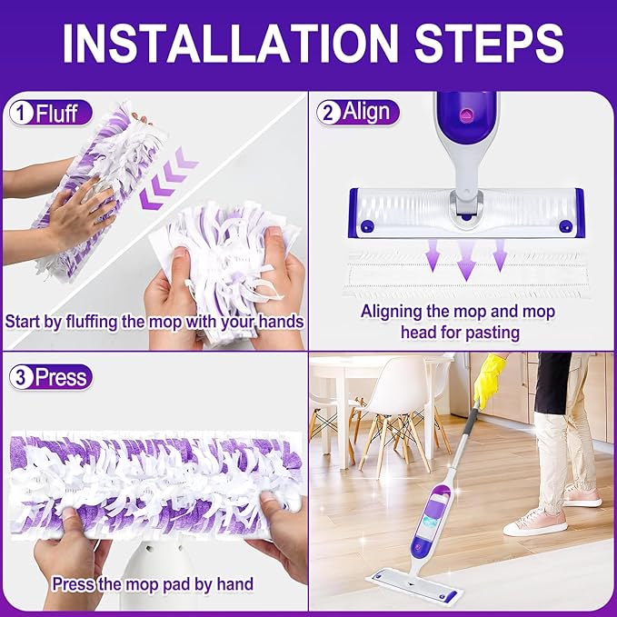 50 Pack Disposable Power Mop Pads for Swiffer Power Mop Pads,Compatible with Swiffer Power Mop Refills,Thickened Multi-Surface Replacement for Swiffer Wet Pads Refill on All Finished Floors