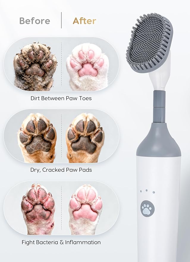 3-in-1 Reciprocating Deep-Clean Brush - Hard, V-Shaped & Soft Silicone Brush Heads for All Surfaces, 3-Speed with LED Light for Grout, Delicate Glass, Kitchen, Bathroom, Car & Pet Areas
