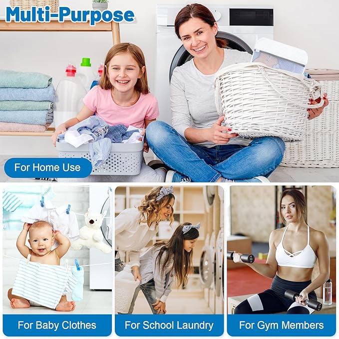 4 PCS Durable Honeycomb Mesh Laundry Bags for Delicates with Zipper, 12 x 16 Inches Reusable Laundry Bag Mesh Wash Bags for Washing Machine for Clothes, Shoes, Socks, Underwear, Bra (M, White)