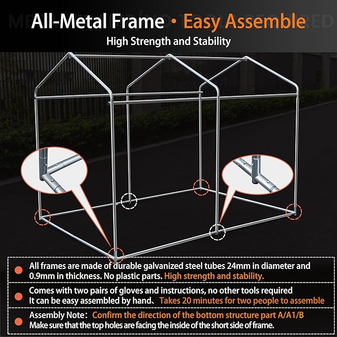 Bike Storage Shed Tent, 5.25x7.2FT Outdoor Bicycle Motorcycle Storage Shed with 210D Oxford Fabric PU2000 Waterproof for 2-5 Bikes, Bike Covers Shelter for Garden Tools, Toys (Black, L Size)