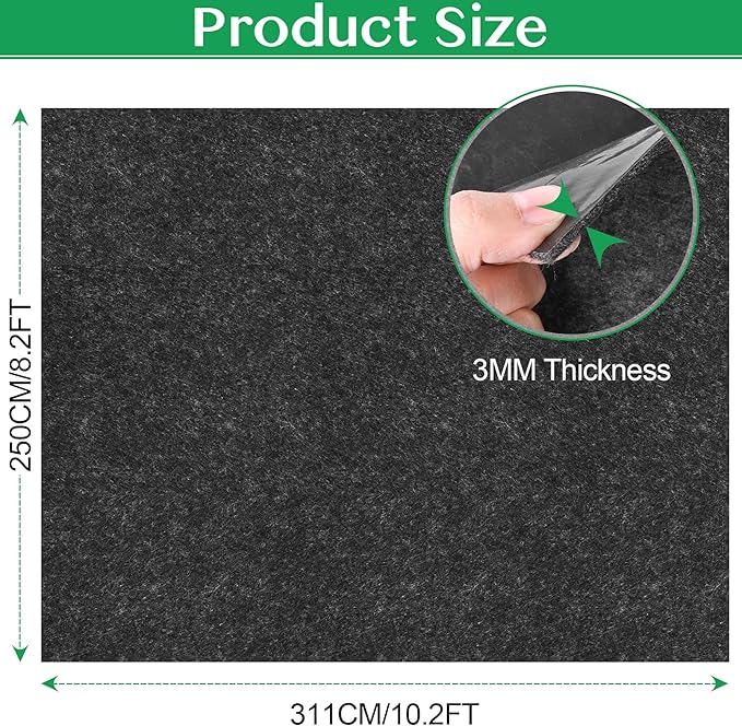 ToLanbbt Outdoor Storage Shed Floor Mat, 10.2 x 8.2 FT Waterproof Carport Mat, Washable Furniture Pad with Non Slip Backing for Dust, Oil, Protection, Storage Shed Not Included