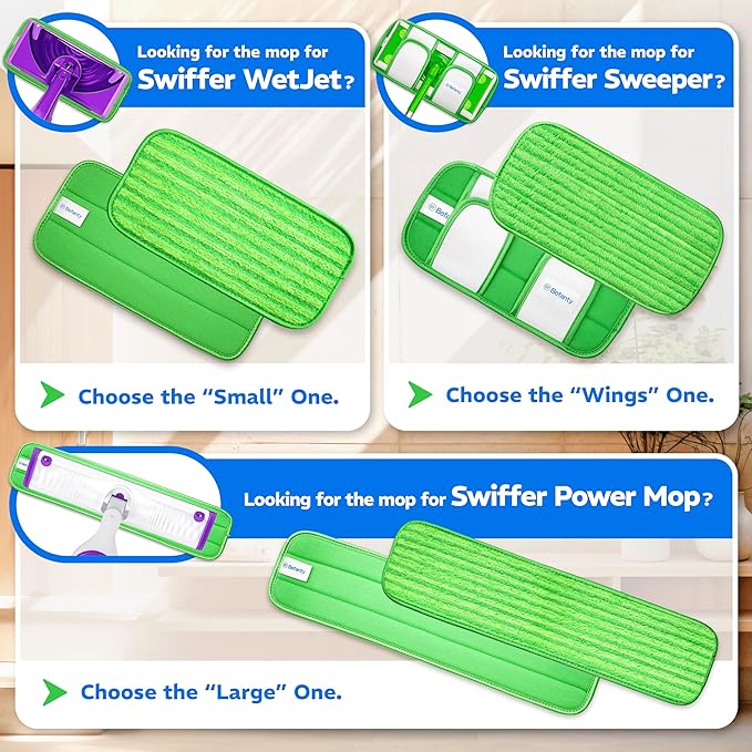 4 Pack Reusable Mop Pads, Compatible with Wet Jet, Wet Pads Refill for WetJet, Microfiber Cloths for Hardwood Floors Cleaning, Machine Washable Mop Pads, Wet Dry Use, Scraper Included