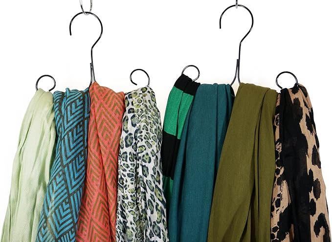 The Scarf Hanger: Accessories and Scarf Hanging Organizer Holder for Scarves (Set of 6)