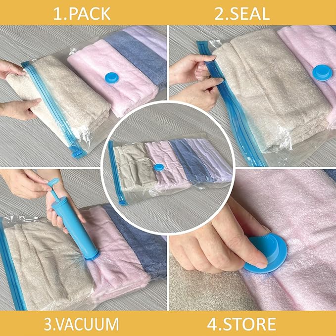 10 Medium Vaccum Storage Bags, Space Saver Vacuum Storage Bags Medium, Space Bags, Compression Vacuum Sealer for Clothes