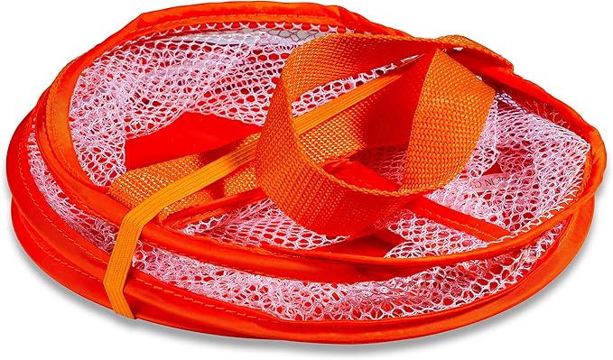 Handy Laundry Foldable Shower Caddy - Collapsible, Portable, Drainage Hole, Carry Handle, Large Compartments, Great Organizer for Camp, Travel, Gym, and Dorm (Orange)