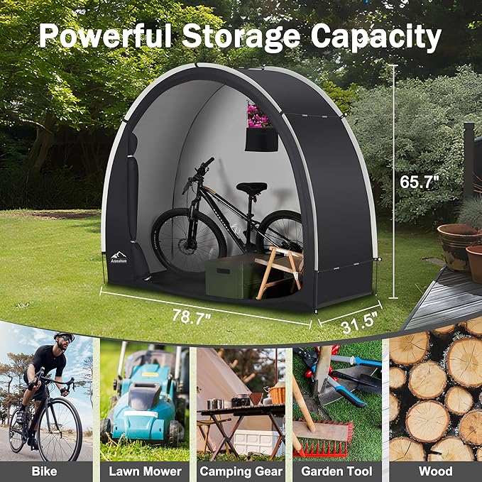 Bike Storage Shed Tent, Waterproof Outdoor Storage Shed for Bicycle, Easy Setup, Portable Storage Tent for Motorcycle,Garden Tools,Lawn Mower