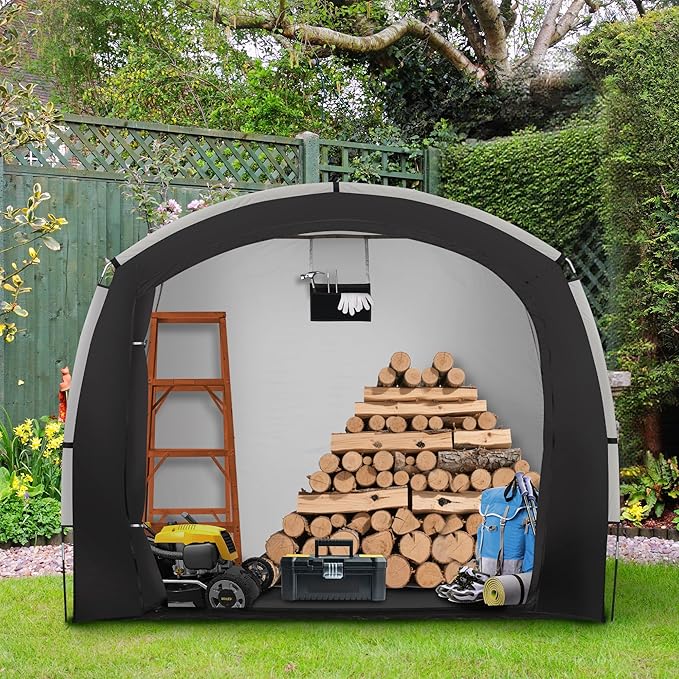 Bike Storage Shed Tent, Outdoor Bicycle Storage Shed, Waterproof Portable Bike Covers Shelter, 7.2x4.9x6.1ft Large Garage Tent for Motorcycle, Garden Tools, Lawn Mower