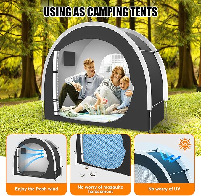 39.4" Larger Storage Shed Tent for Bike Motorcycle ebike eScooter Lawn Mower Outdoor Canopy Shelter Protection with Water Resistant Dustproof Windproof and Sunproof for RV Travel