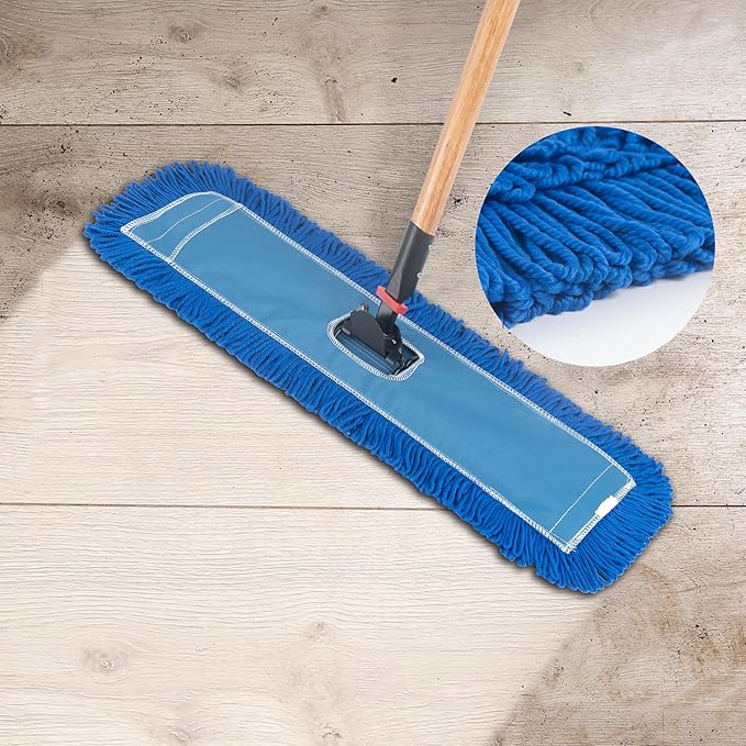 Matthew 36'' Microfiber Loop Dust Mop Washable Commercial&Residential Heavy Duty Mop Head Replacement Premium Absorbent Industrial Dust Mop Refill Pads for Hardwood, Office,Garage and Hotel -12Pack