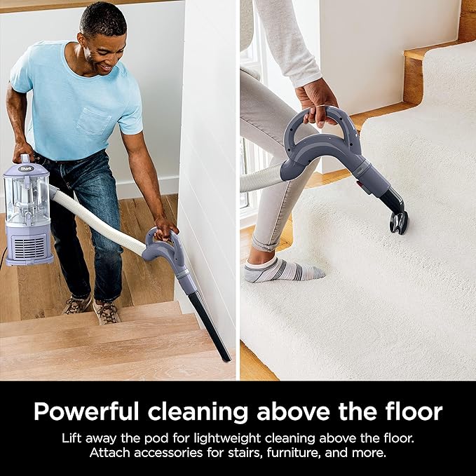 Shark NV352 Navigator Lift Away Upright Vacuum, Hepa Filter, Anti-Allergen Technology, Swivel Steering, Ideal for Carpet, Stairs, & Bare Floors, with Wide Upholstery & Crevice Tools, Lavender
