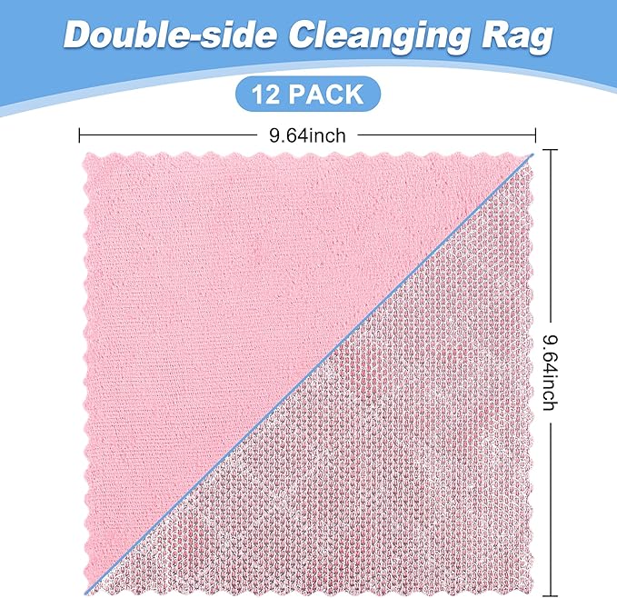 Non-Scratch Steel Wool Dishcloth - 5PC Set, Multi-Use Kitchen Scrubbers, Durable Cleaning Pads for Wet & Dry Use Grey (12pcs)