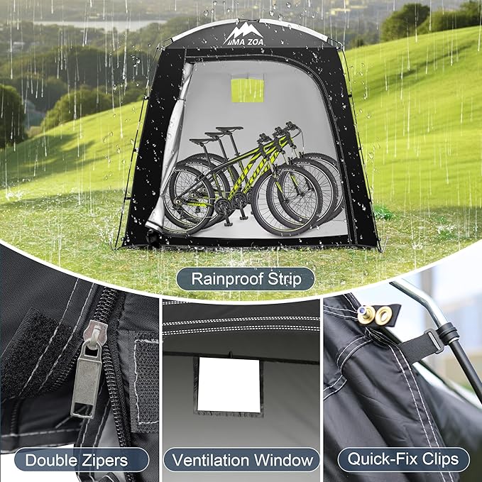 Bike Storage Tent,82*43*70 In Outdoor Portable Storage Tent,Made of 210D Oxford Cloth PU4000mm Waterproof Fabric, Storage Shed for 2-4 bike,Motorcycles,Garden Tools,Lawn Mower,Various Tools