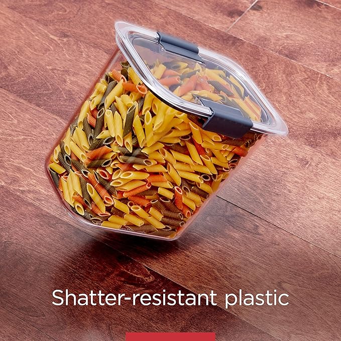 Rubbermaid Brilliance 14-Piece Food Storage Container Set with Scoops Airtight BPA-Free for Kitchen and Pantry Organization