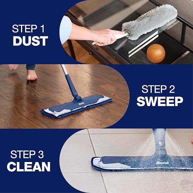 Bona Premium Motion Multi-Surface Floor Spray Mop - Includes Multi-Surface Floor Cleaning Solution and Machine Washable Microfiber Cleaning Pad - for Stone, Tile, Laminate, and Vinyl Floors