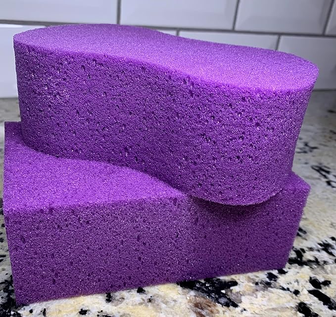 Multi-Purpose Sponges for Cleaning - Purple 2 Pack, Large Sponges for Car Washing, Tile & Grout, All Purpose Cleaning