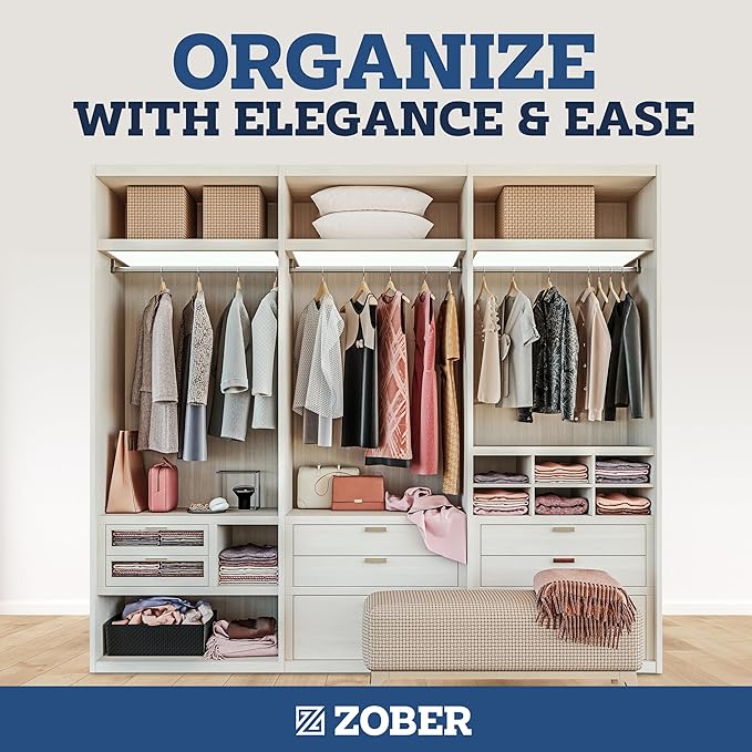 ZOBER White Wooden Hangers - Heavy Duty, Non Slip Wood Hangers for Coats, Jackets, Suits, & Pants - Coat Hangers for Closet W/Bar and Notches 20 Pack