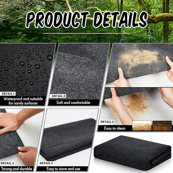 Haull Outdoor Storage Shed Floor Mat Waterproof Outdoor Carport Mat Thickened Soft Patio Furniture Pad Washable with Non Slip Backing, Storage Shed Not Included(10 x 14 ft)