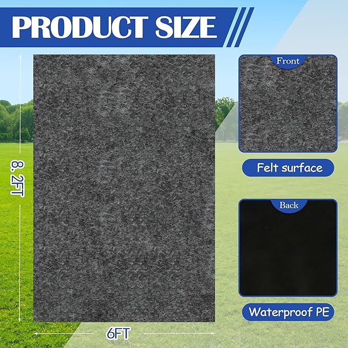 Ogrmar 6x8.2FT Outdoor Storage Shed Mat, Waterproof Felt & PE Backing, Non-Slip, Easy to Clean & Cut, Gray