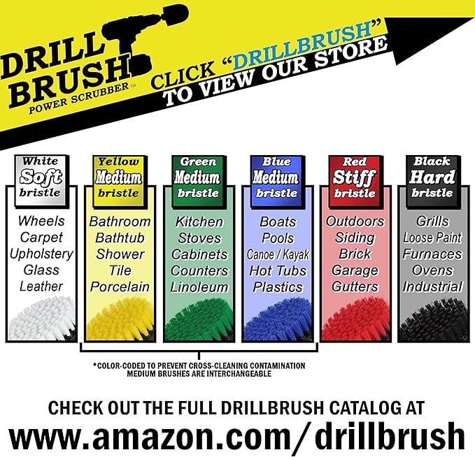 Drillbrush Green Kitchen Drill Brush Set – Drill Powered Cleaning Tools for Stainless Steel Sink, Copper Sink, Stove Top, Oven, Air Fryer & Cabinets – Must-Have Kitchen Accessories for Fast Cleaning