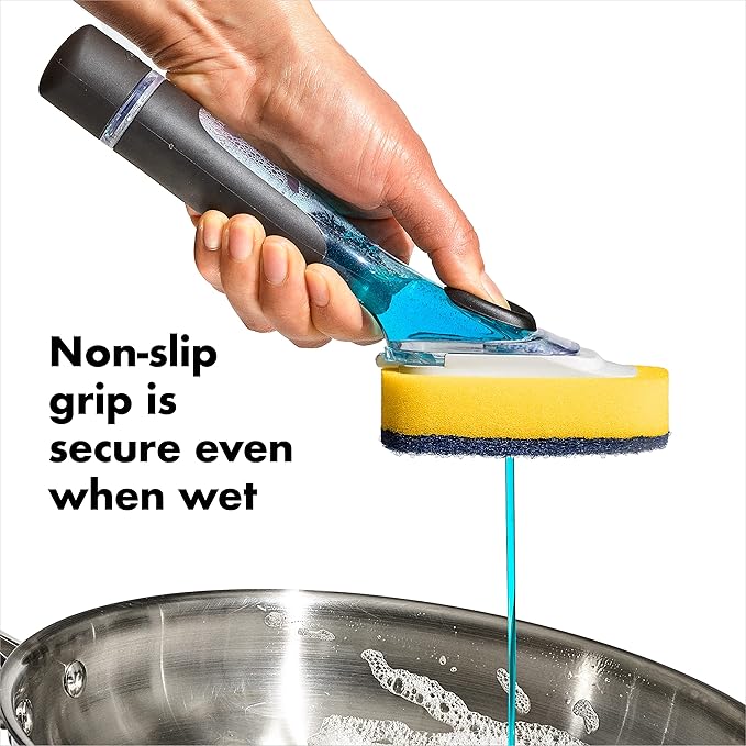 OXO New Good Grips Soap Dispensing Dish Scrub, Yellow