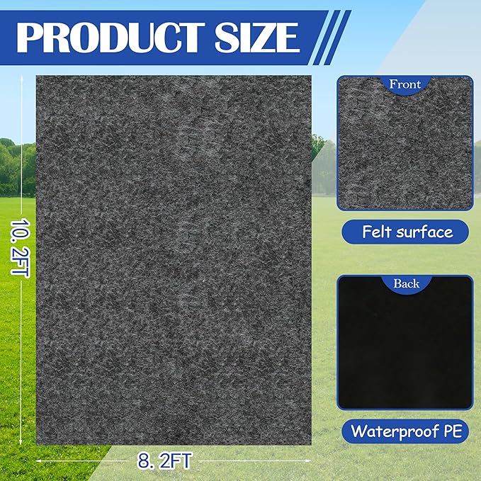 Ogrmar 8.2 x 10.2 FT Outdoor Storage Shed Mat, Waterproof Felt & PE Backing, Slip-Resistant, Durable & Easy to Clean, Gray