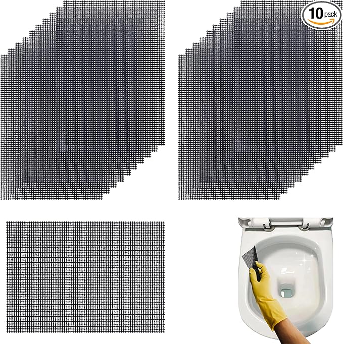 10Pcs Cleaning Screens for Toilets Cleaner Hard Water 5.5 x 4 Inch Flexible Scrubbing Pads for Household Cleaning Scouring Mesh Pad for Remove Grills Carbon Rust Scale (10)