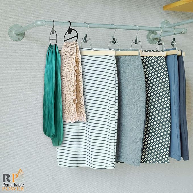 RP Remarkable Power, 50 Pack Black Scarf Hanger Plastic Scarf Holders Scarves Ties Organizers for Headscarves Clothing Sorting Storing