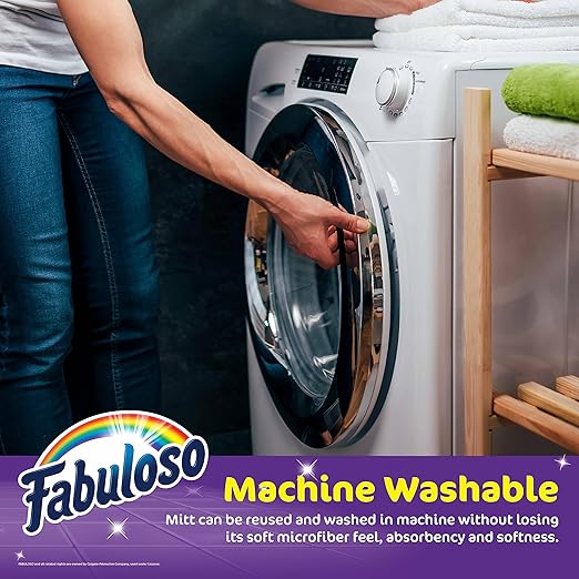 Fabuloso Microfiber Cleaning Mitt Glove, Lint-Free Scratch-Free Dusting and Washing for Furniture, Blinds, Baseboards, Shelves and Car Interior, One Size Fits All, Teal, 1 Count