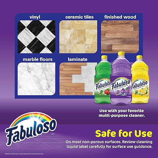 Fabuloso Microfiber Cleaning Mitt Glove, Lint-Free Scratch-Free Dusting and Washing for Furniture, Blinds, Baseboards, Shelves and Car Interior, One Size Fits All, Blue, 3-Pack