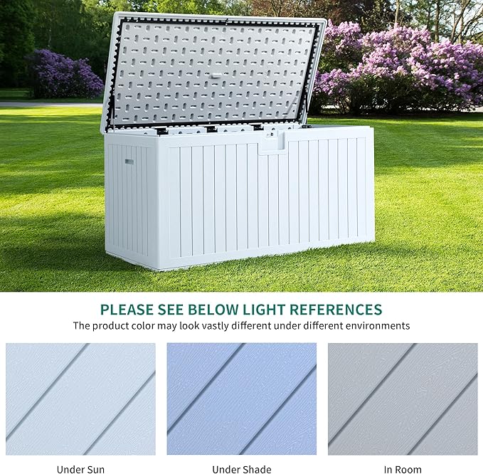 YITAHOME 230 Gallon Double-Wall Deck Box with Divider & Side Handles, Outdoor Large Storage for Patio Furniture Cushions, Garden Pool Accessories, Water Resistant & Lockable