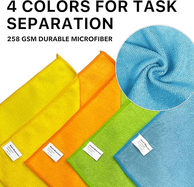 Simple Houseware 12 Pack Microfiber Cleaning Cloth (12" x 12")