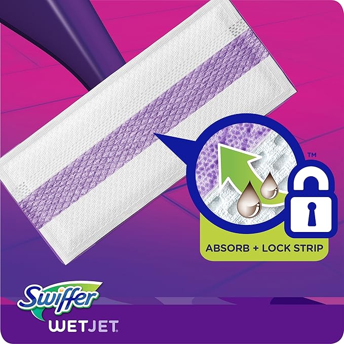 Swiffer WetJet Hardwood Floor Cleaner, Spray Mop Pad Refill, Multi Surface, 12 Count (Packaging May Vary)