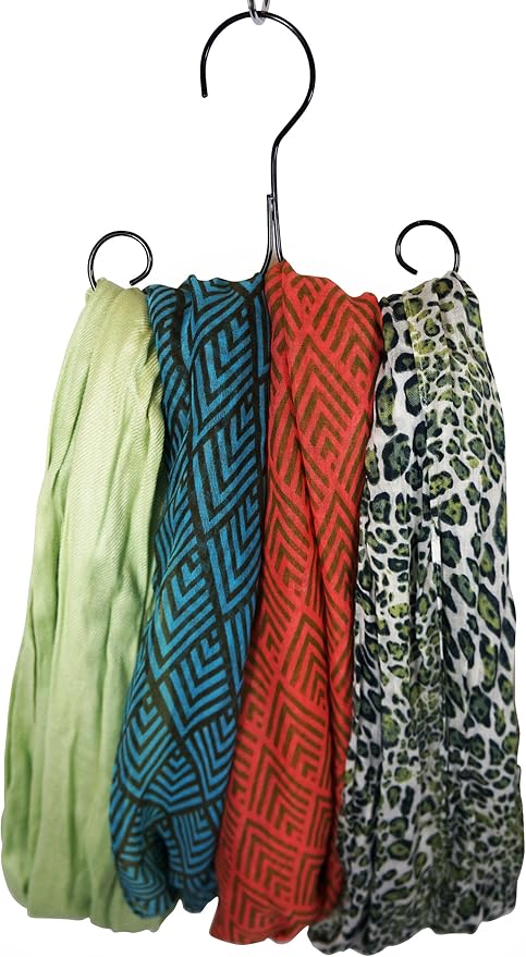 The Scarf Hanger: Accessories and Scarf Hanging Organizer Holder for Scarves (Set of 6)