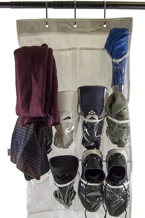 SciencePurchase Hanging Shoe Organizer with 24 Pockets (Holds 12 Pairs)