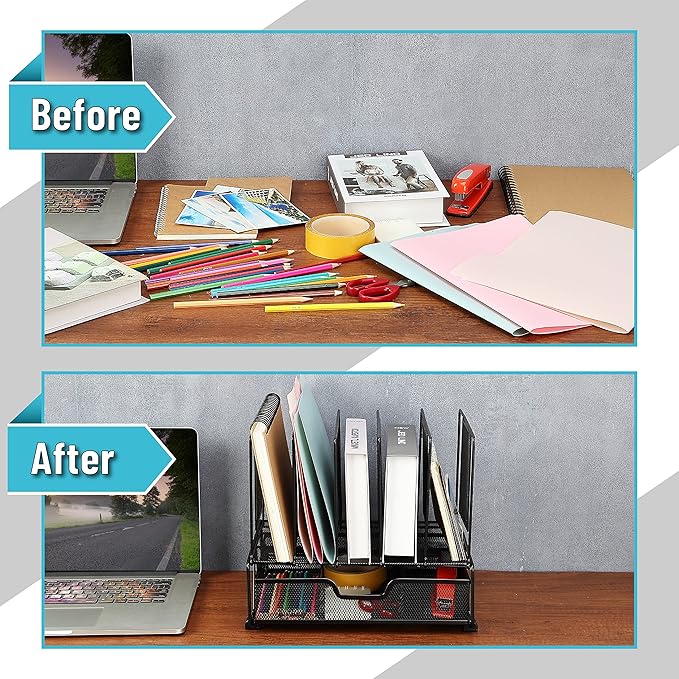 Mr. Pen- Mesh Desk Organizer with Drawer, Office Desk Organizers and Accessories, Desktop & Desk File Organizer