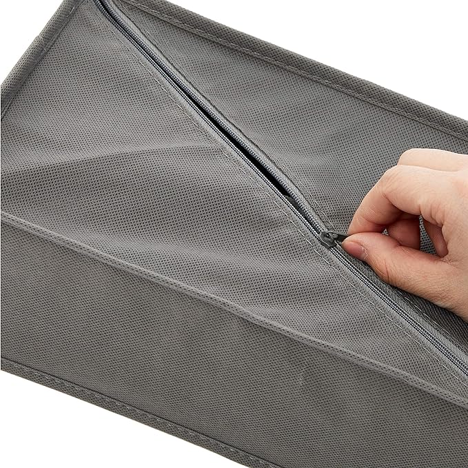 Amazon Basics Dresser Drawer Storage Organizer for Undergarments Gray | Set of 4
