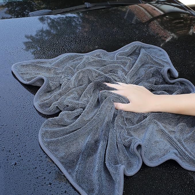 JOYMOOP Microfiber Towels for Cars, 2 Pack 63" x 29.5" Car Drying Towel, Dark Gray Reusable Car Towel, Quick Drying Car Microfiber Cleaning Cloth for RVs, SUVs, Trucks